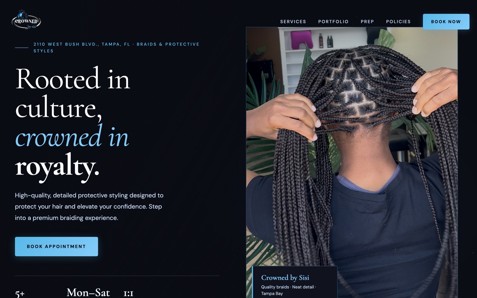 The Crowned by Sisi website homepage